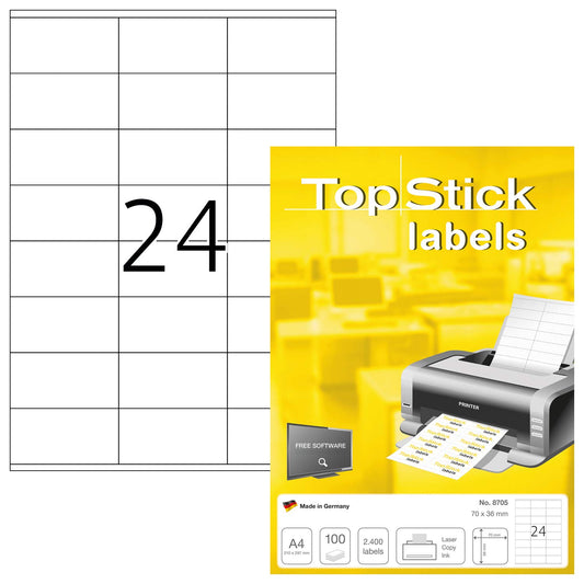 TopStick Self Adhesive Address Labels - 2100 Blank Labels