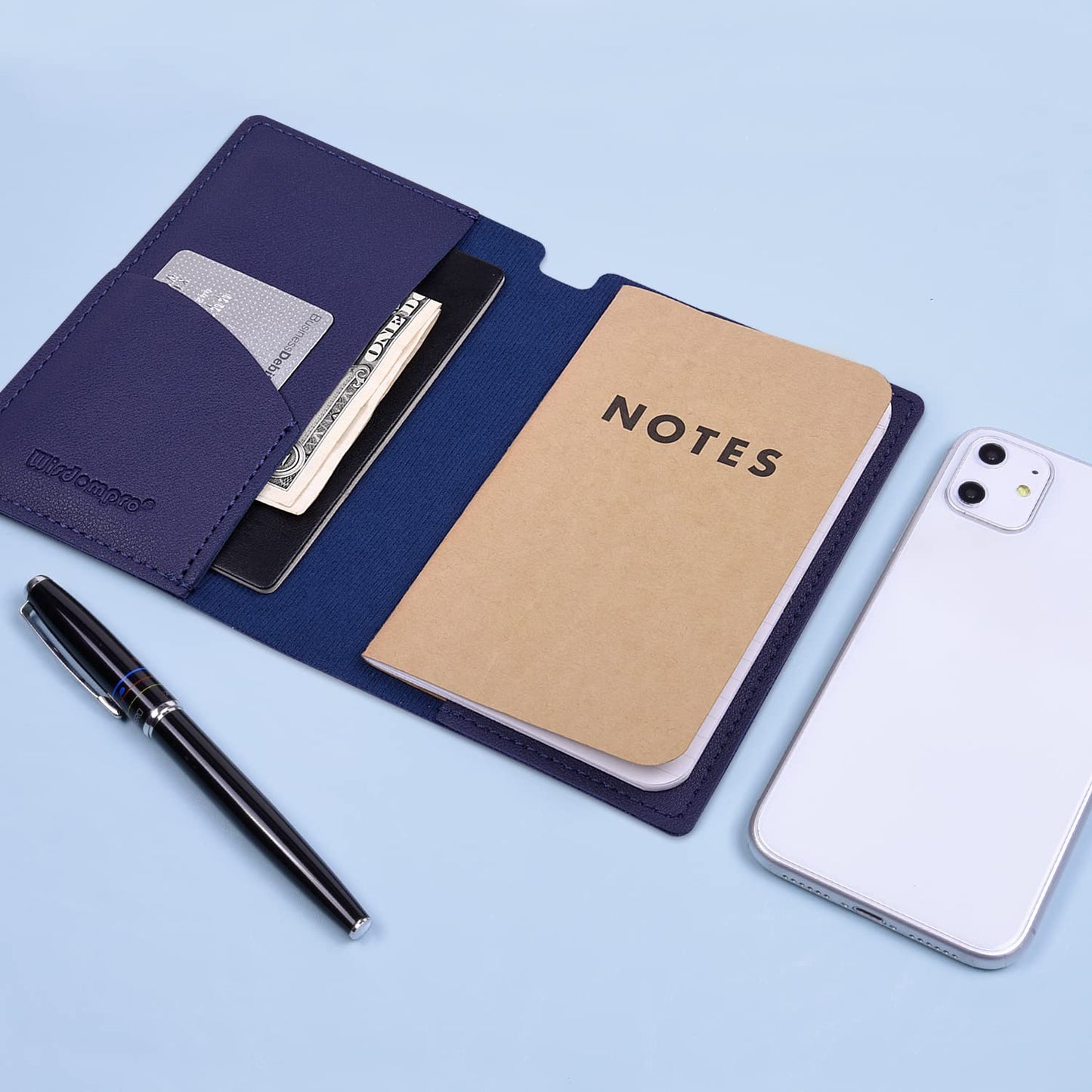 PU Leather Journal Cover 2 Pack for 3.5" x 5.5" Notebooks - Blue-CentralDepot247