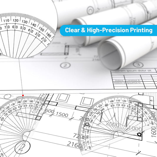 10 Pack Protractor 180 Degrees - 4 Inch Geometry Set for Students