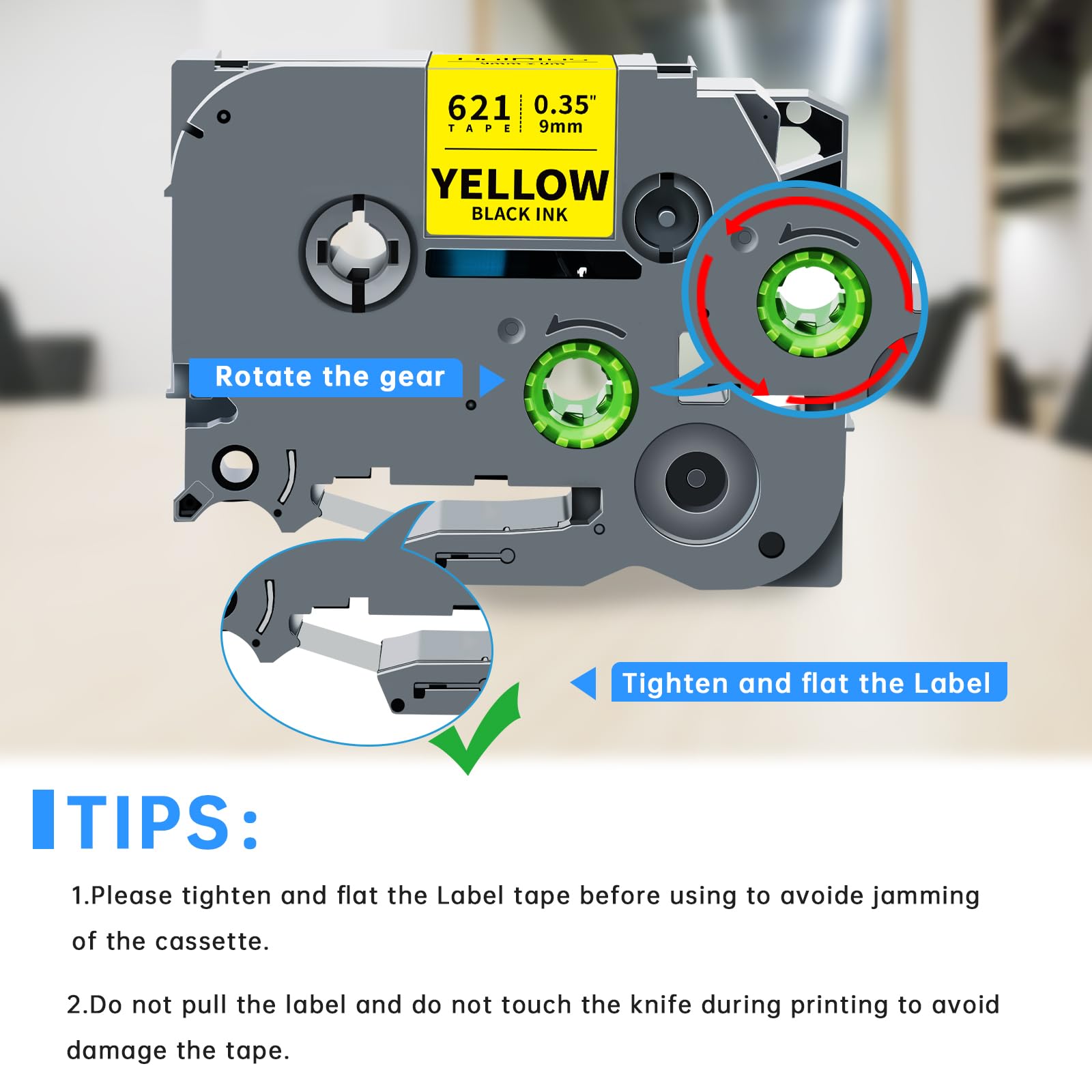 UniPlus Compatible TZe Black on Yellow Label Tape 9mm Replacement 4-Pack
