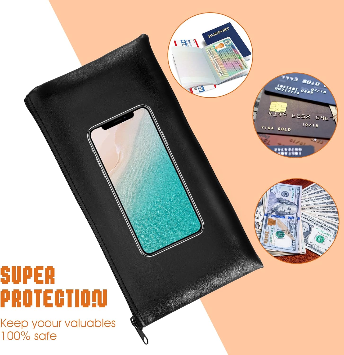 2Pcs Coin Purse with Zipper, Waterproof Money Pouch for Men & Women