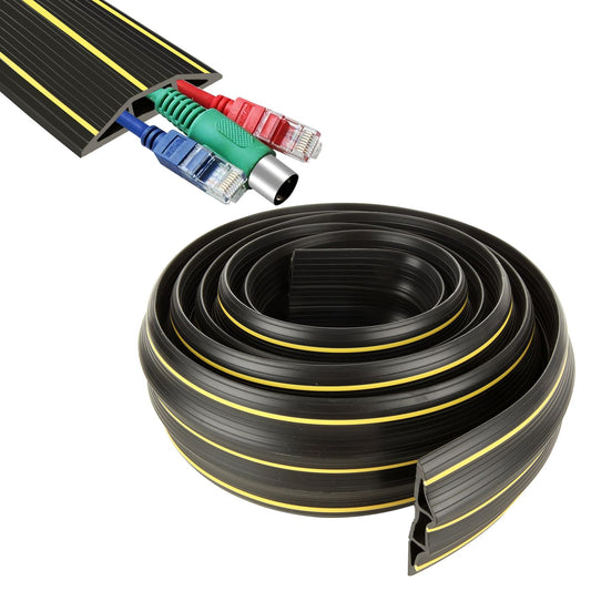 Rubber Floor Cable Cover Protector - 3m with 3 Cord Channels-CentralDepot247