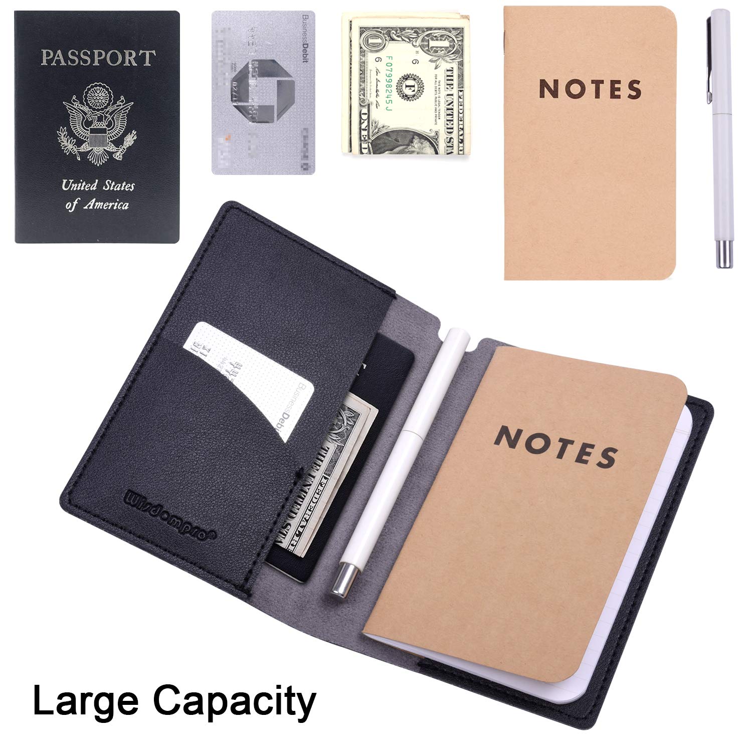 PU Leather Journal Cover 2 Pack for 3.5" x 5.5" Notebooks - Blue-CentralDepot247