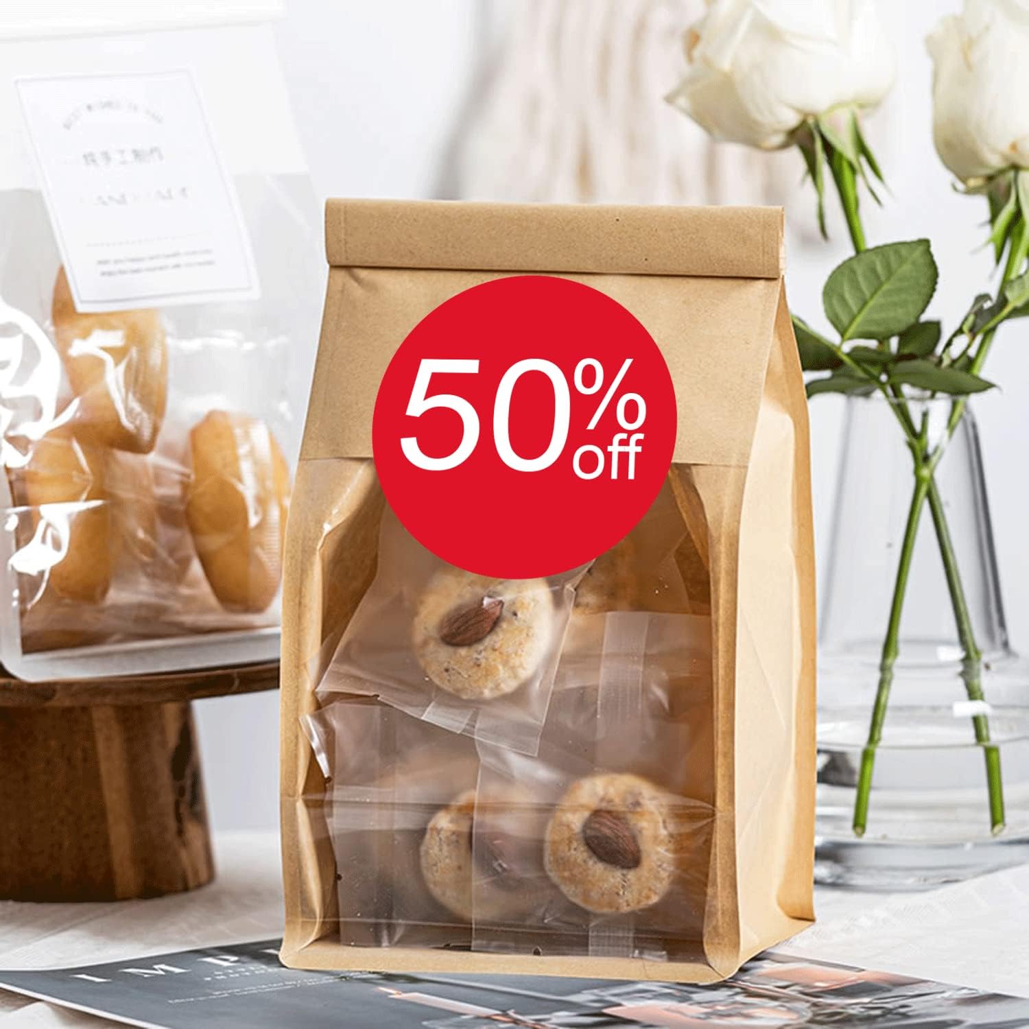Price Stickers 50% Off Labels - 1.5 Inch Circle Stickers (1000 Pcs)