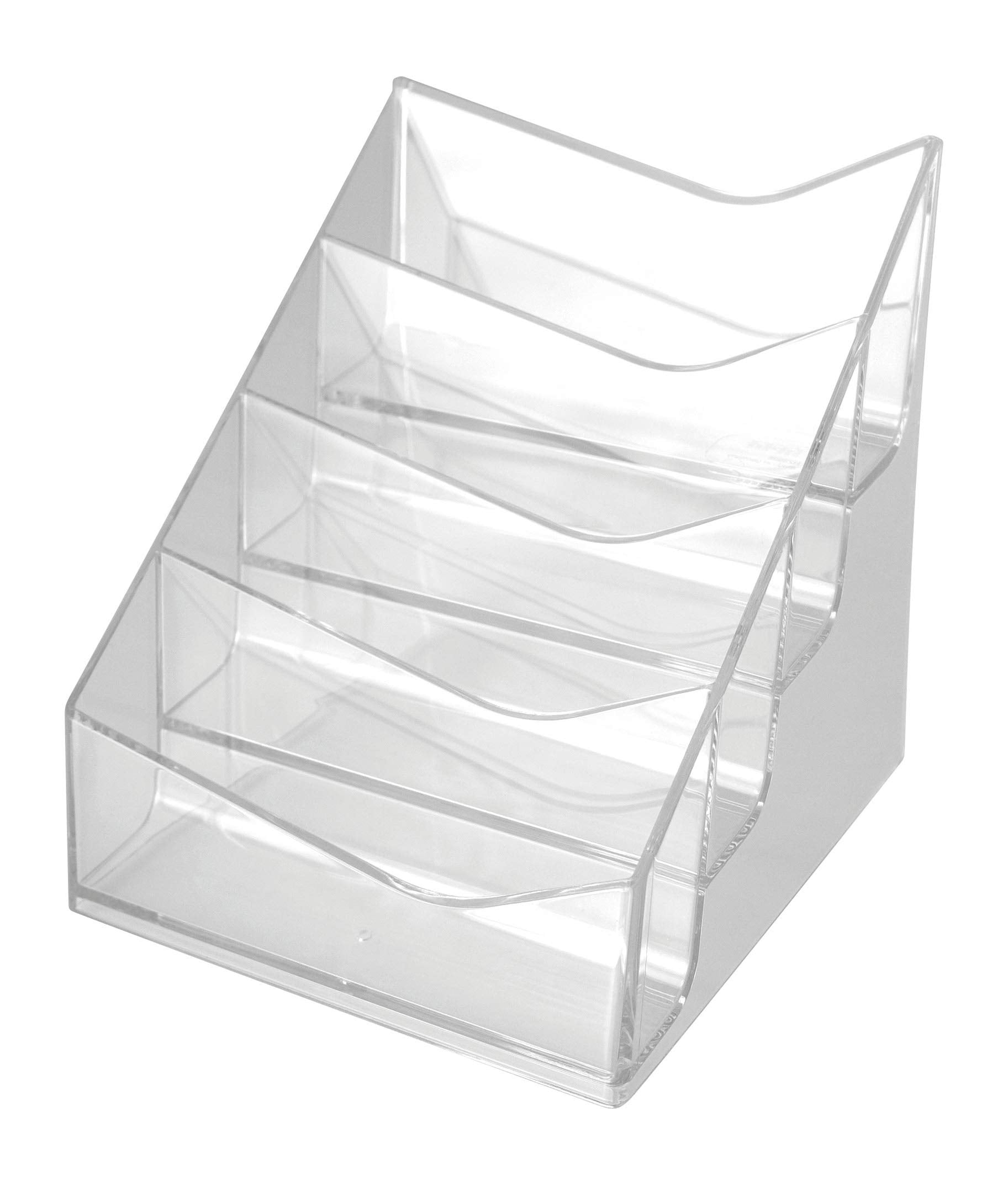 The Helpdesk Business Card Holder - 4 Compartments, Transparent-CentralDepot247
