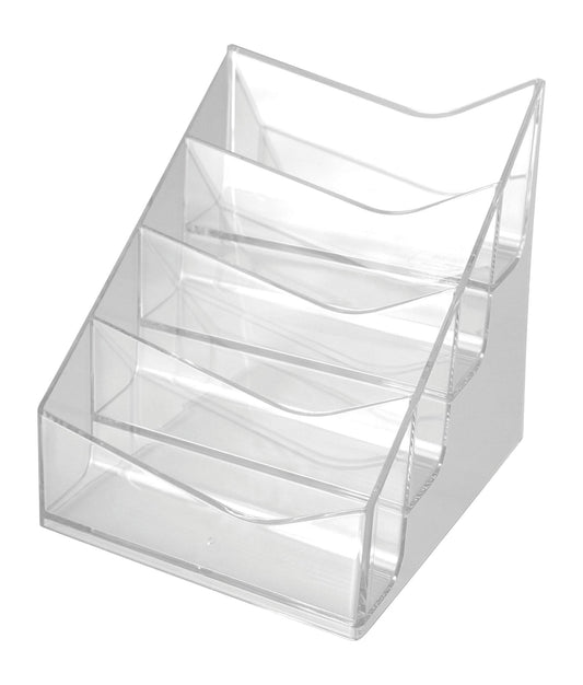 The Helpdesk Business Card Holder - 4 Compartments, Transparent-CentralDepot247