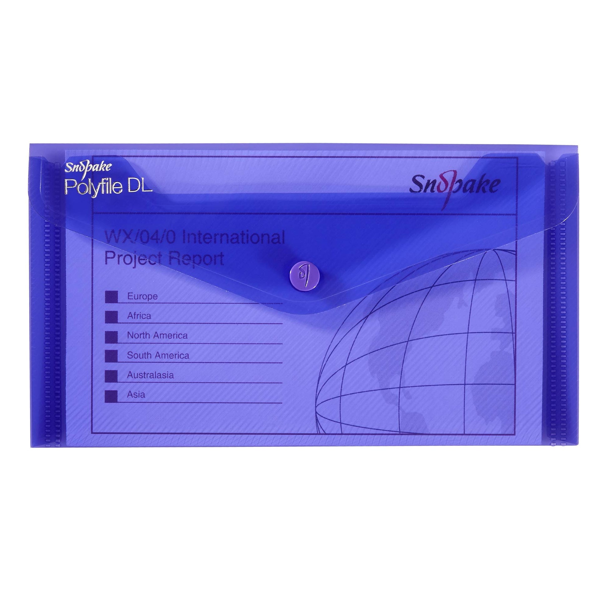 Snopake DL Polyfile Popper Wallet with Press Stud Closure – Pack of 5