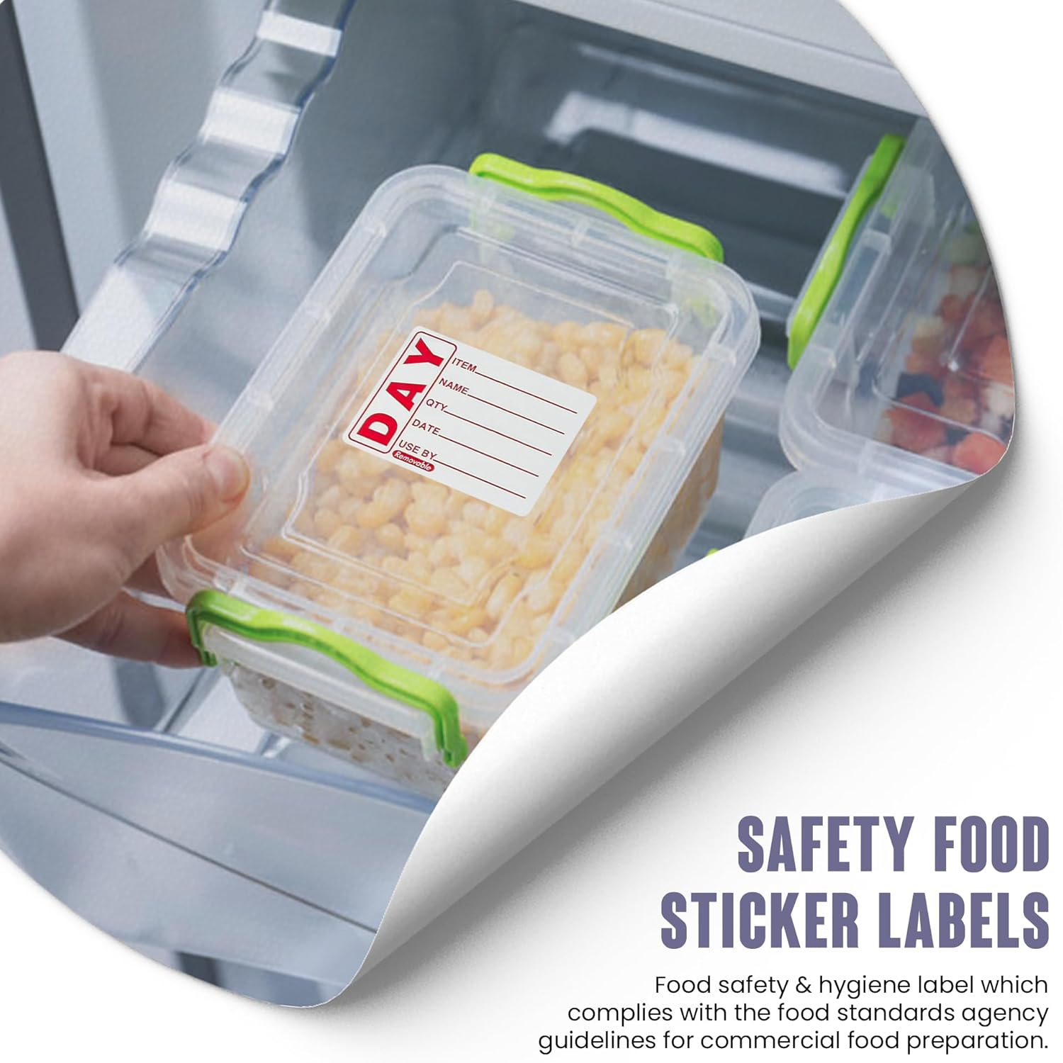 Red Removable 'Use By' Food Labels - 50x65mm - 1 Roll (500 Labels)