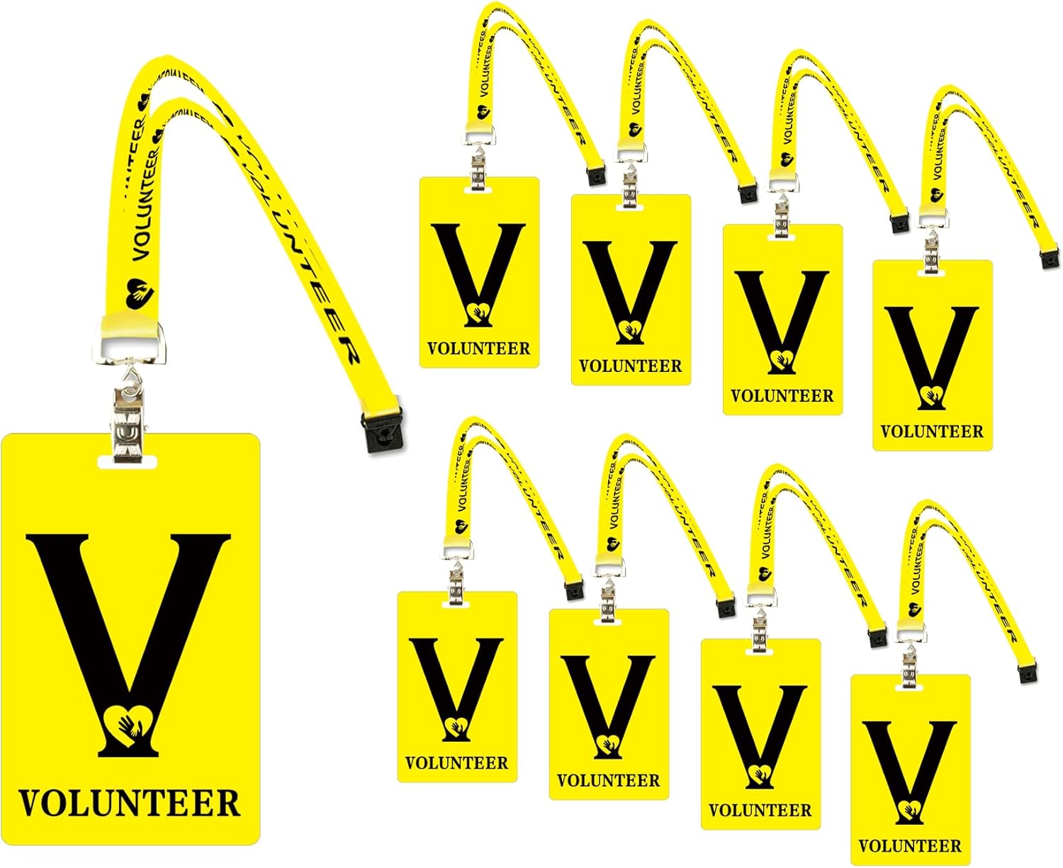 Volunteer Lanyard Card PVC ID Pass Badge Set for Events & Fundraising