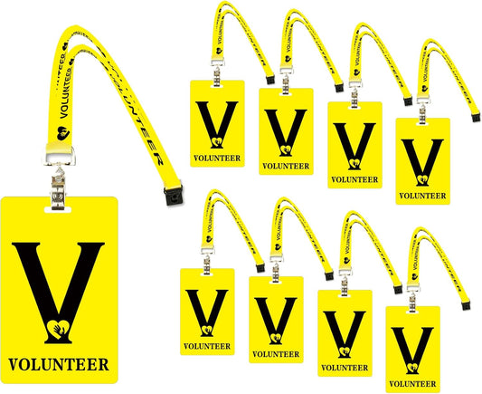 Volunteer Lanyard Card PVC ID Pass Badge Set for Events & Fundraising