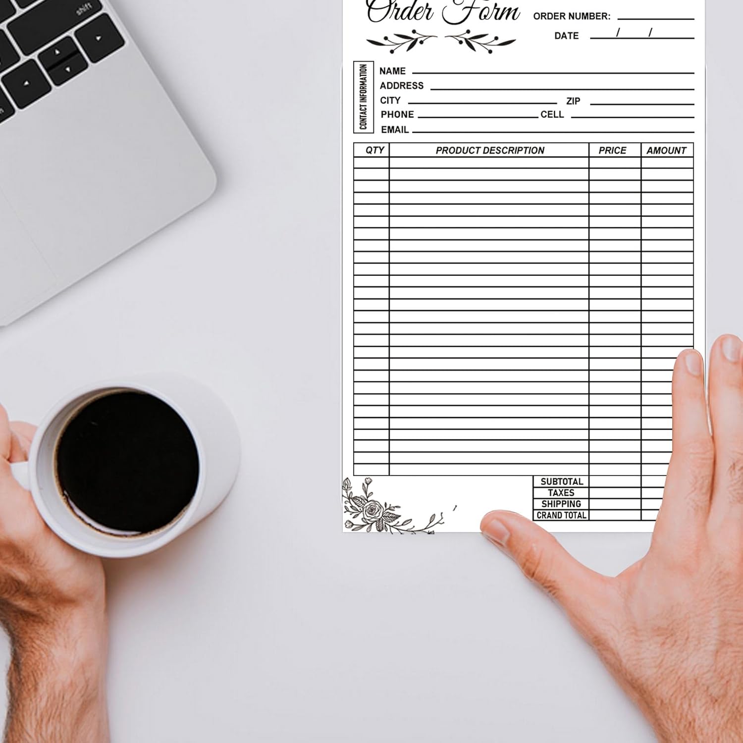 Pop Resin 2-Part Carbonless Sales Invoice Order Form Book - 50 Sets
