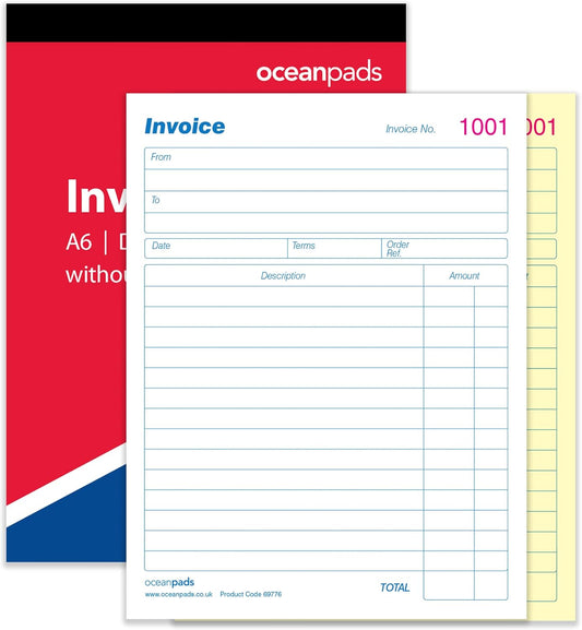 Small A6 Invoice Book Duplicate Without VAT - Carbonless 2-Part