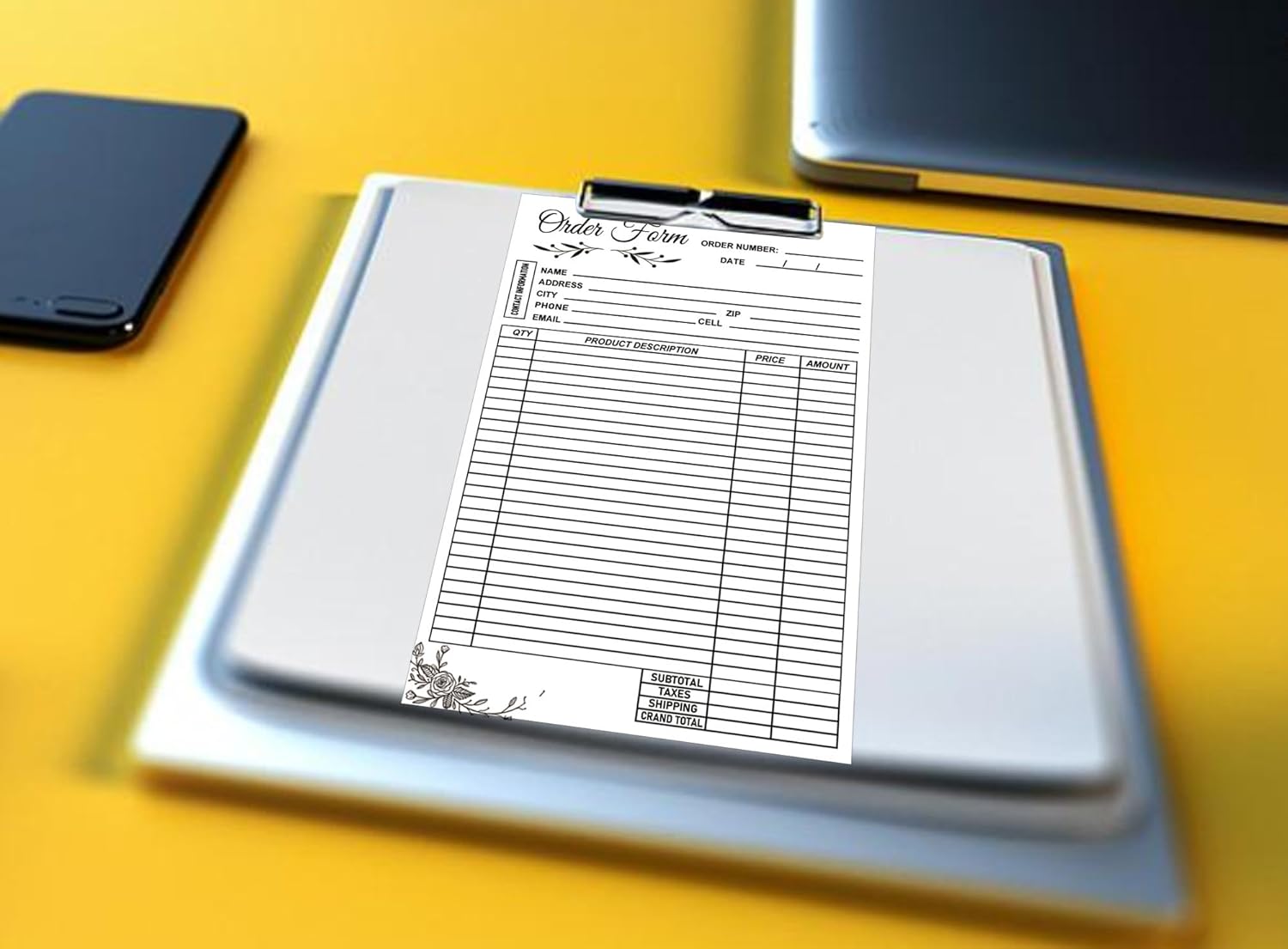 Pop Resin 2-Part Carbonless Sales Invoice Order Form Book - 50 Sets
