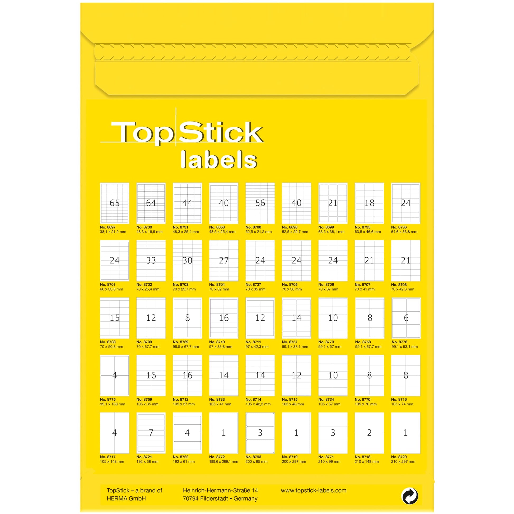 TopStick Self Adhesive Address Labels - 2100 Blank Labels