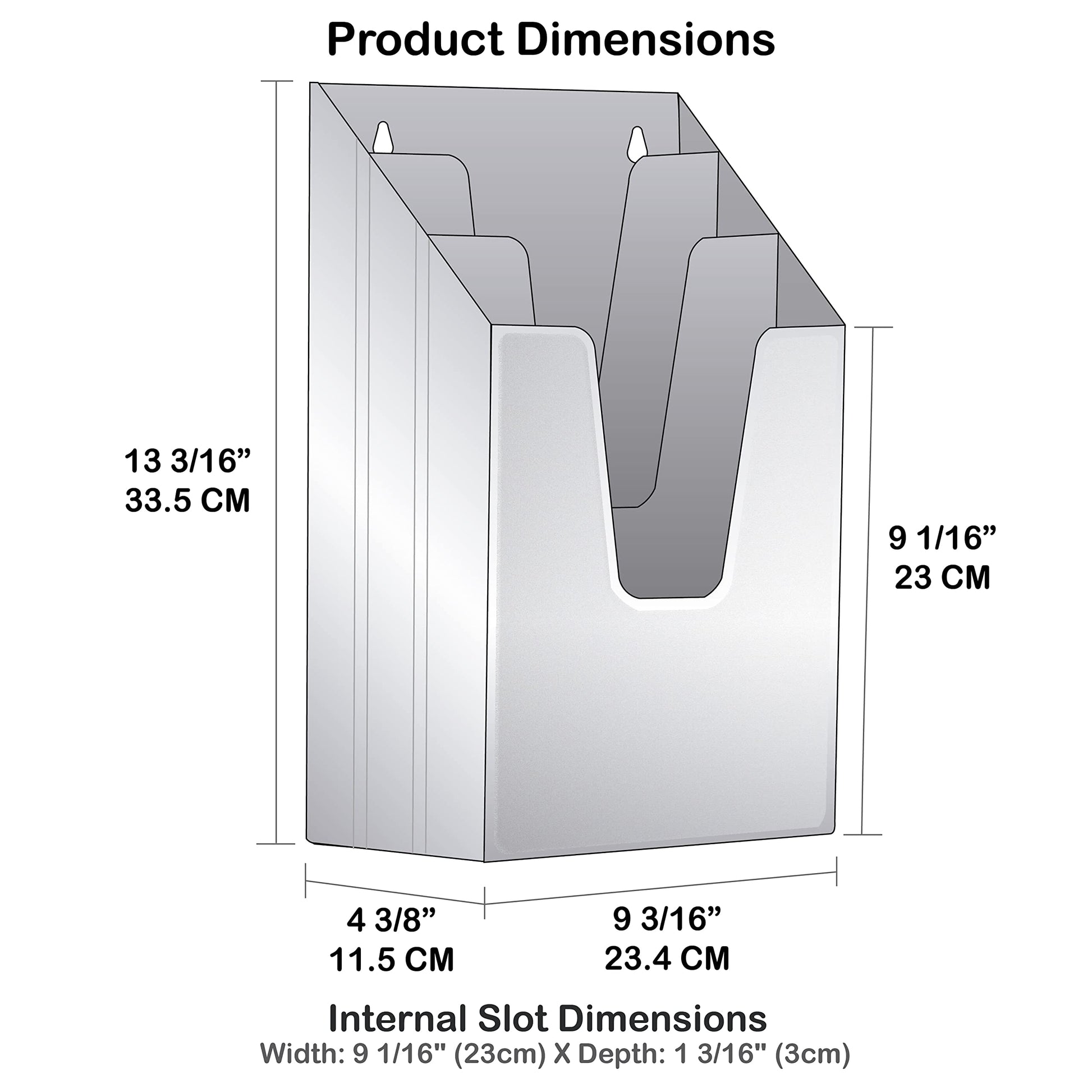Vertical Triple File Folder Organizer - Black Plastic File Sorter-CentralDepot247