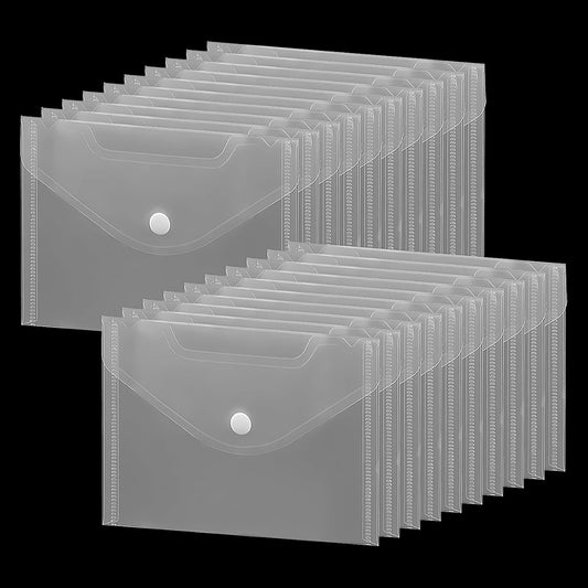 ZEONHAK 50 PCS A6 Clear Wallets Folders - 170x120mm Plastic Envelopes