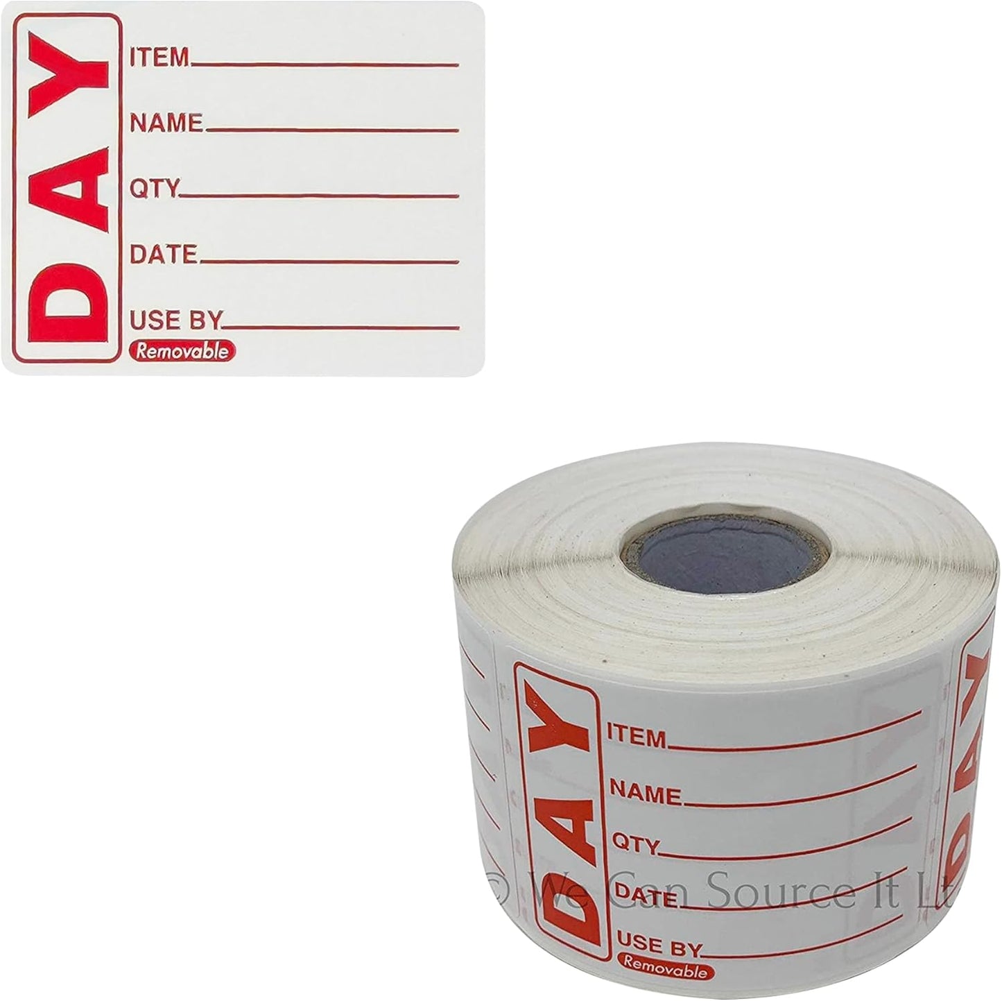 Red Removable 'Use By' Food Labels - 50x65mm - 1 Roll (500 Labels)
