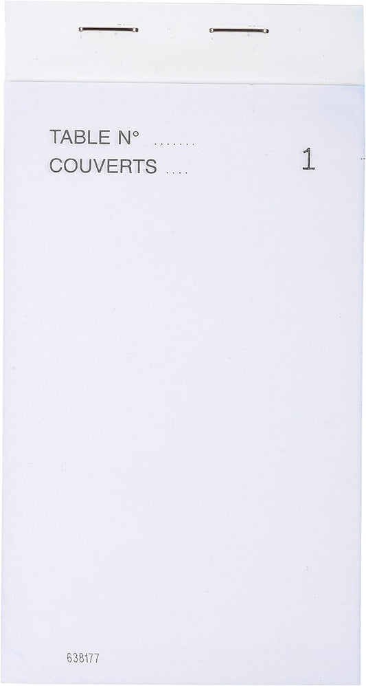Waiter Pad - 50 Carbonless Sheets, 8x15 cm - Duplicate Numbered