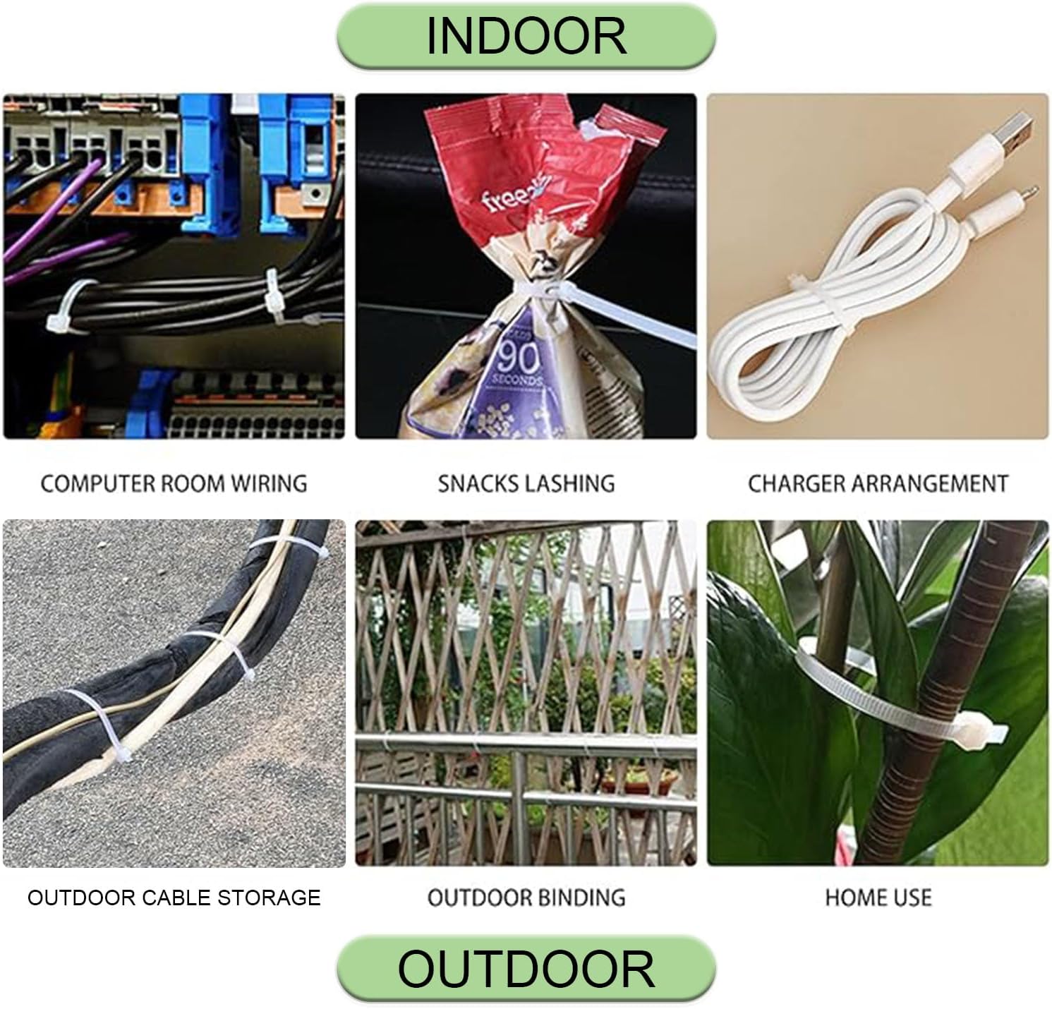 100 PCS Heavy Duty White Plastic Cable Ties - 12 Inch Zip Ties-CentralDepot247