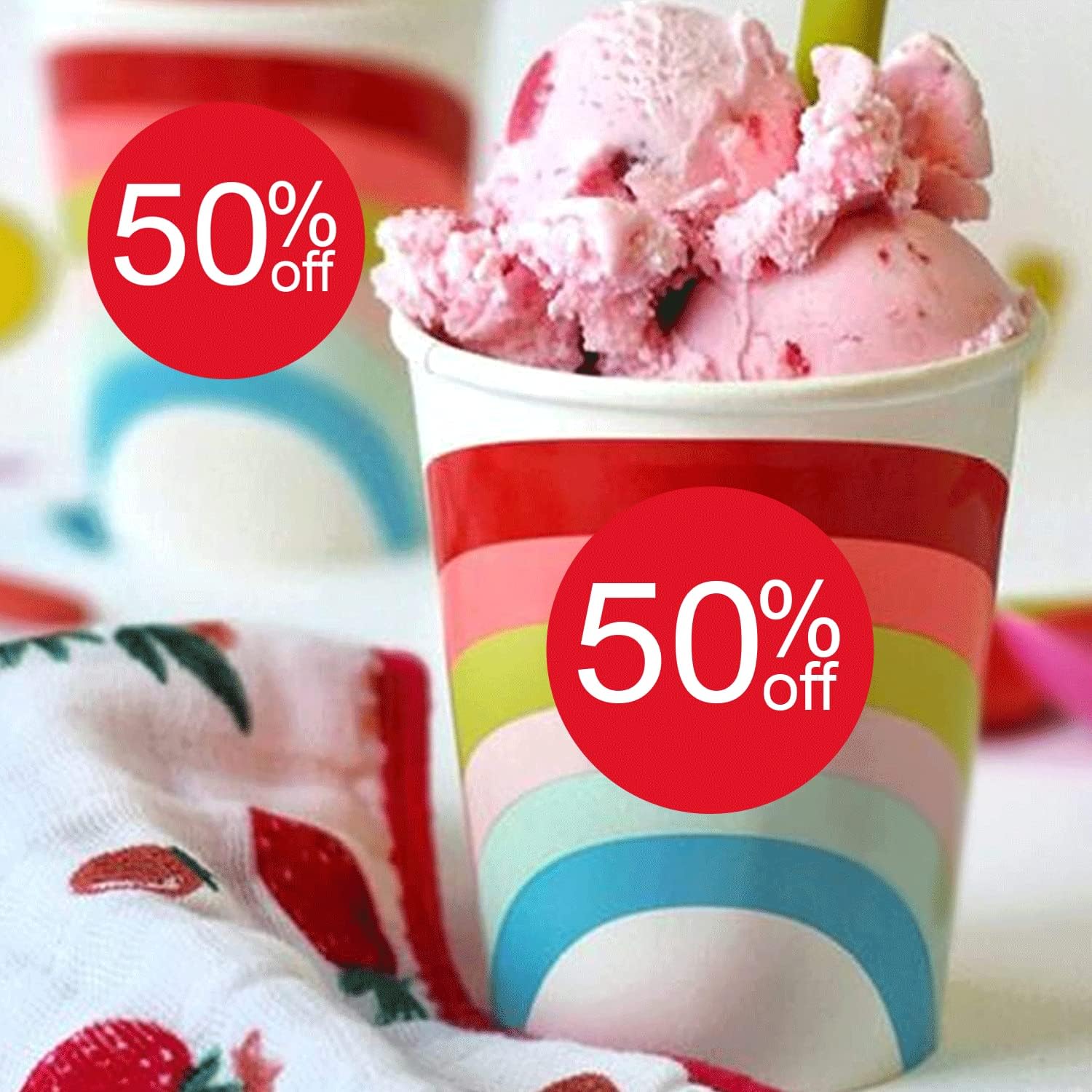 Price Stickers 50% Off Labels - 1.5 Inch Circle Stickers (1000 Pcs)