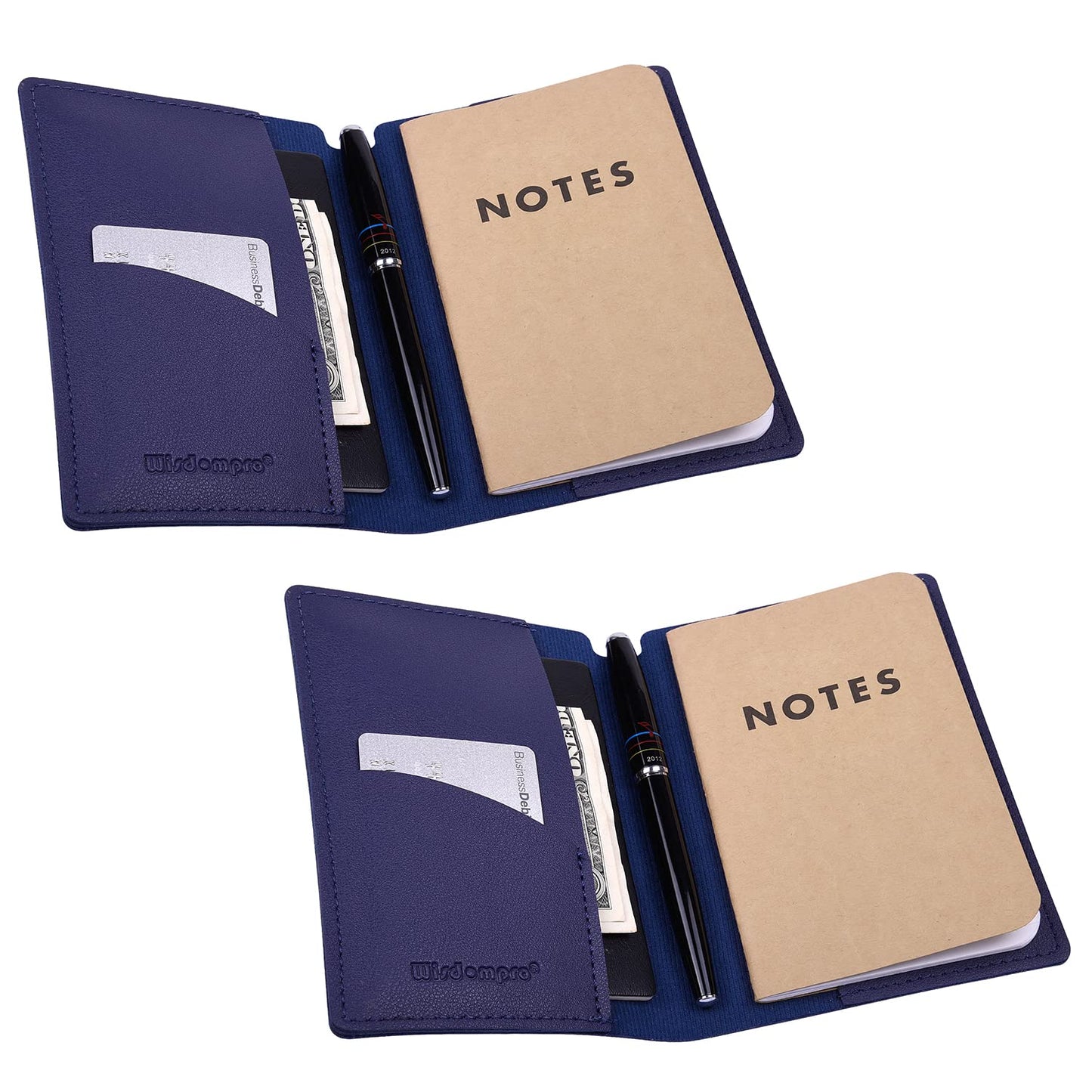 PU Leather Journal Cover 2 Pack for 3.5" x 5.5" Notebooks - Blue-CentralDepot247
