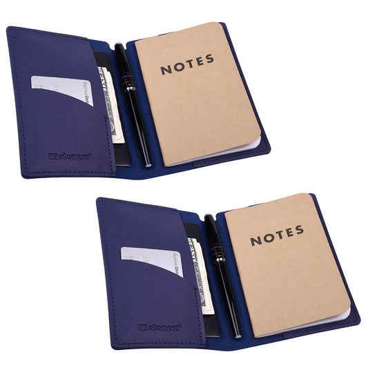 PU Leather Journal Cover 2 Pack for 3.5" x 5.5" Notebooks - Blue-CentralDepot247
