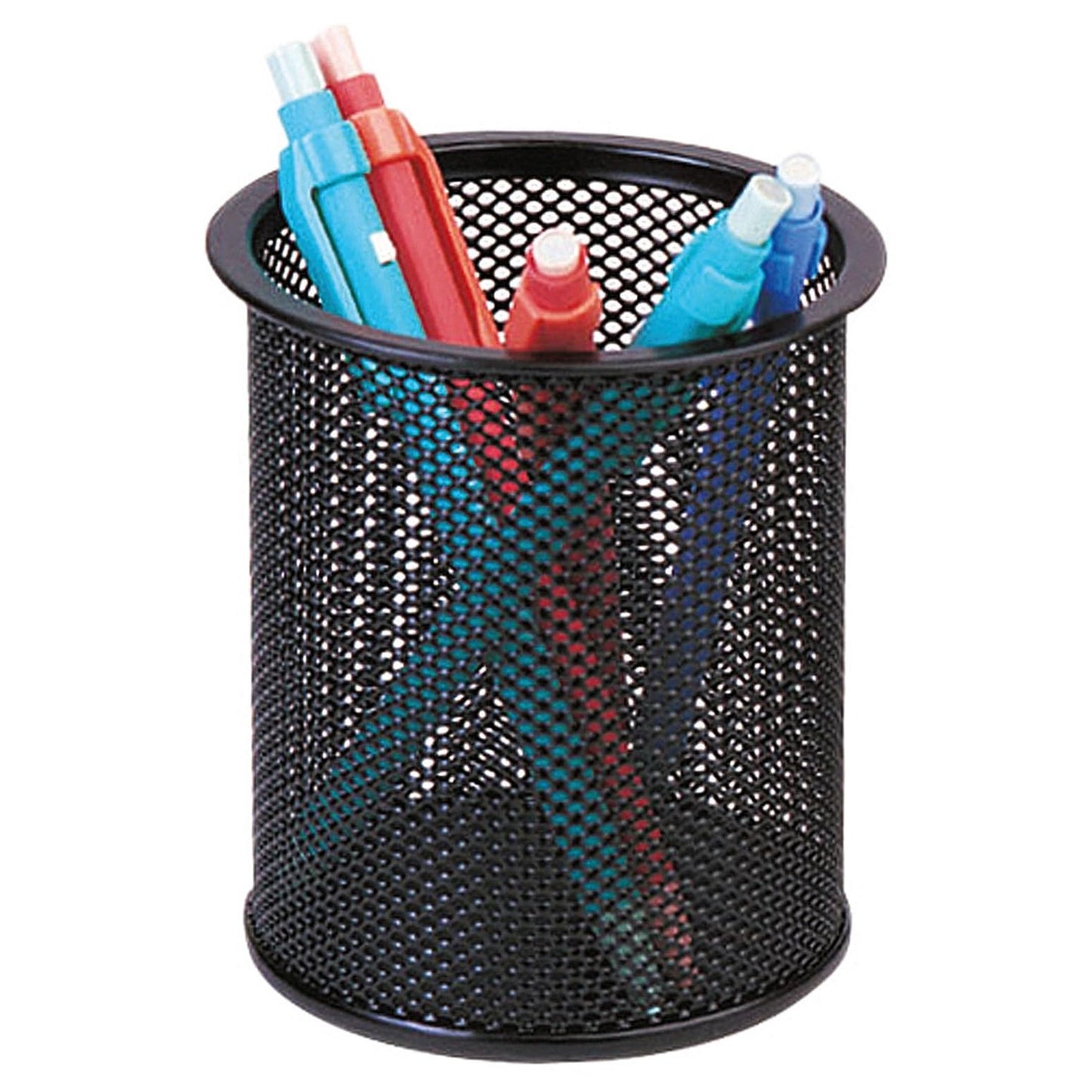 Q-Connect Black Metal Pen Cup - Stylish Office Accessory-CentralDepot247