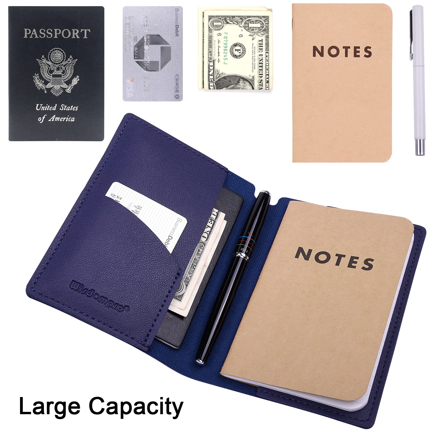 PU Leather Journal Cover 2 Pack for 3.5" x 5.5" Notebooks - Blue-CentralDepot247