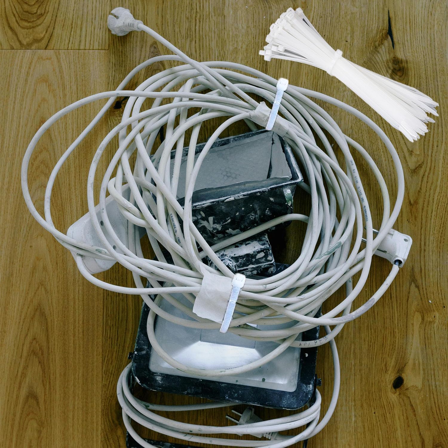 100 PCS Heavy Duty White Plastic Cable Ties - 12 Inch Zip Ties-CentralDepot247