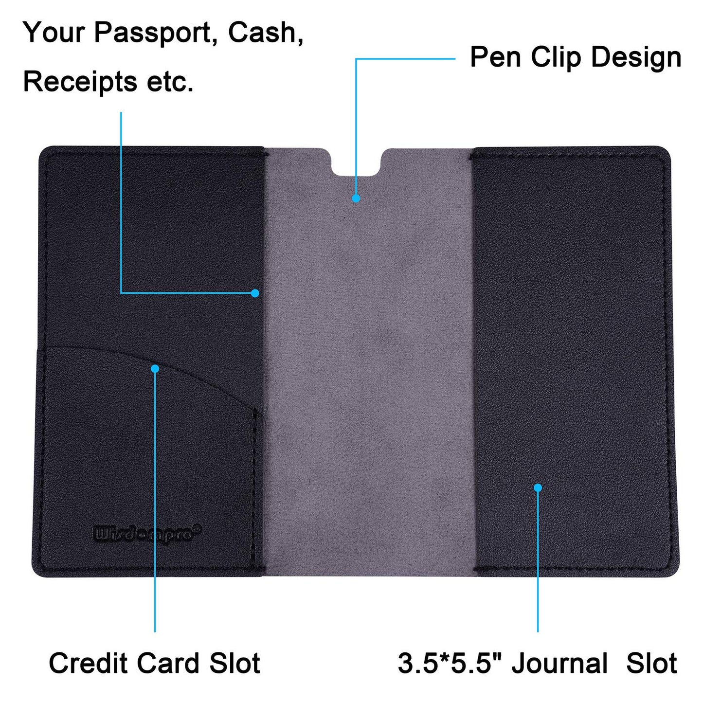 PU Leather Journal Cover 2 Pack for 3.5" x 5.5" Notebooks - Blue-CentralDepot247