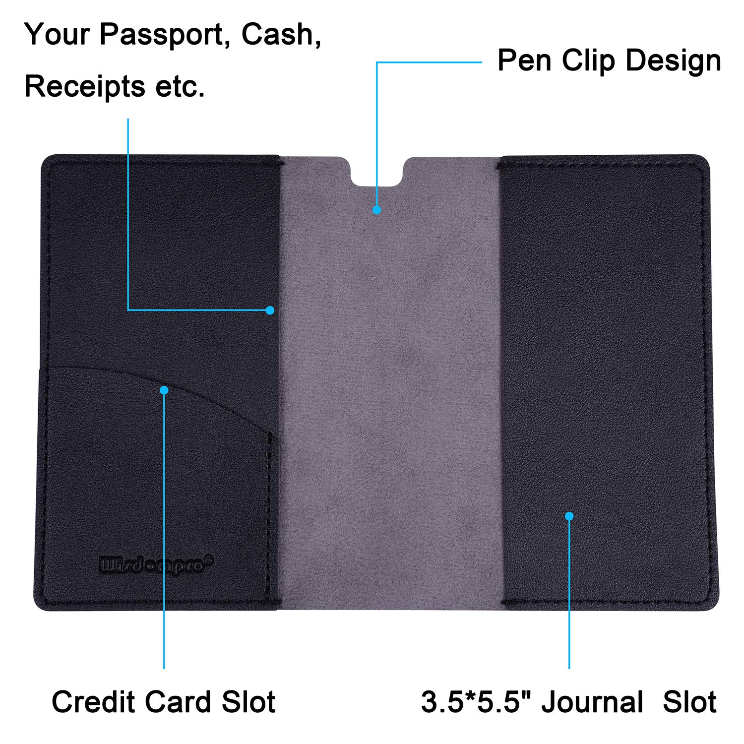 PU Leather Journal Cover 2 Pack for 3.5" x 5.5" Notebooks - Blue-CentralDepot247
