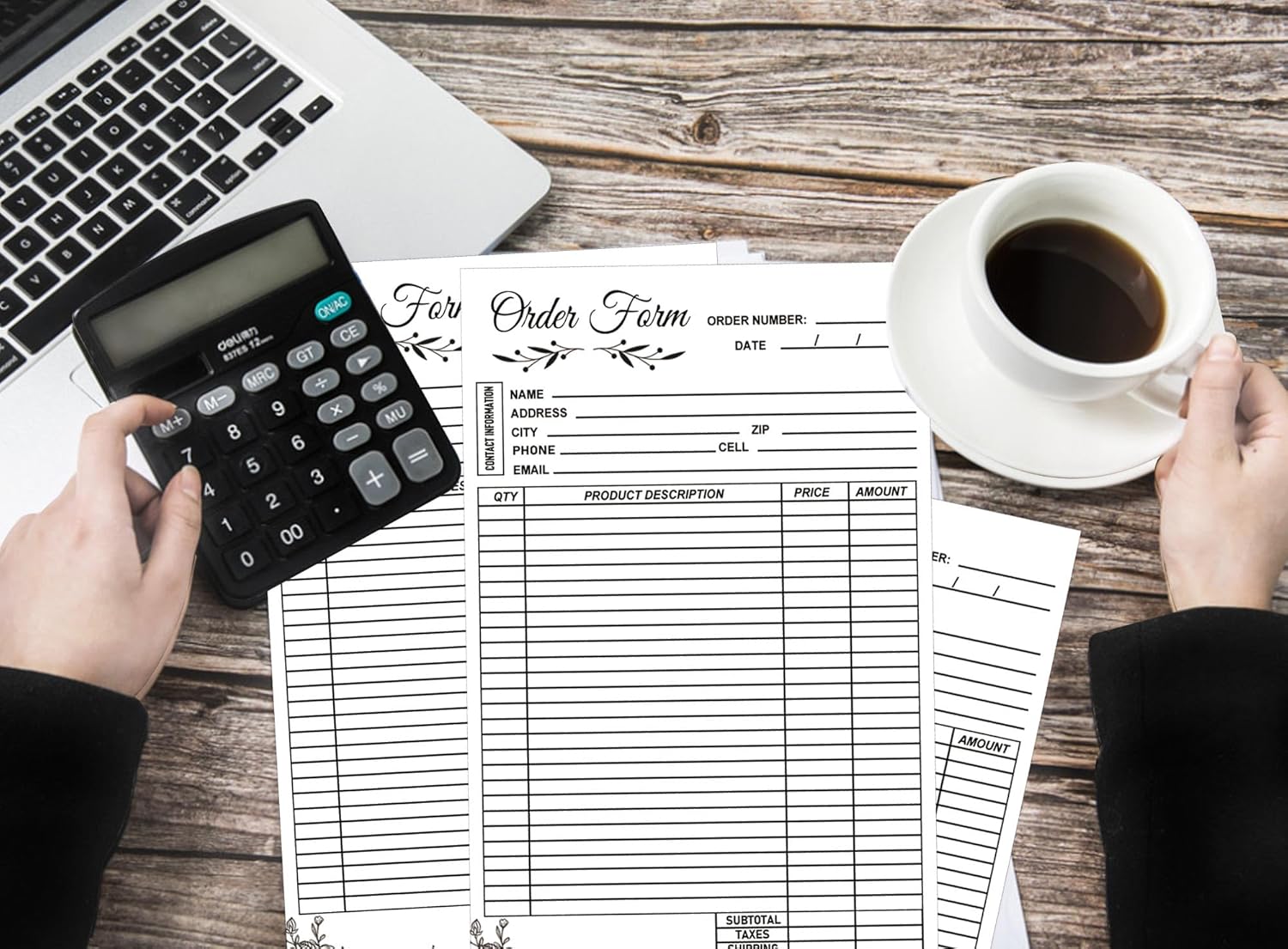 Pop Resin 2-Part Carbonless Sales Invoice Order Form Book - 50 Sets