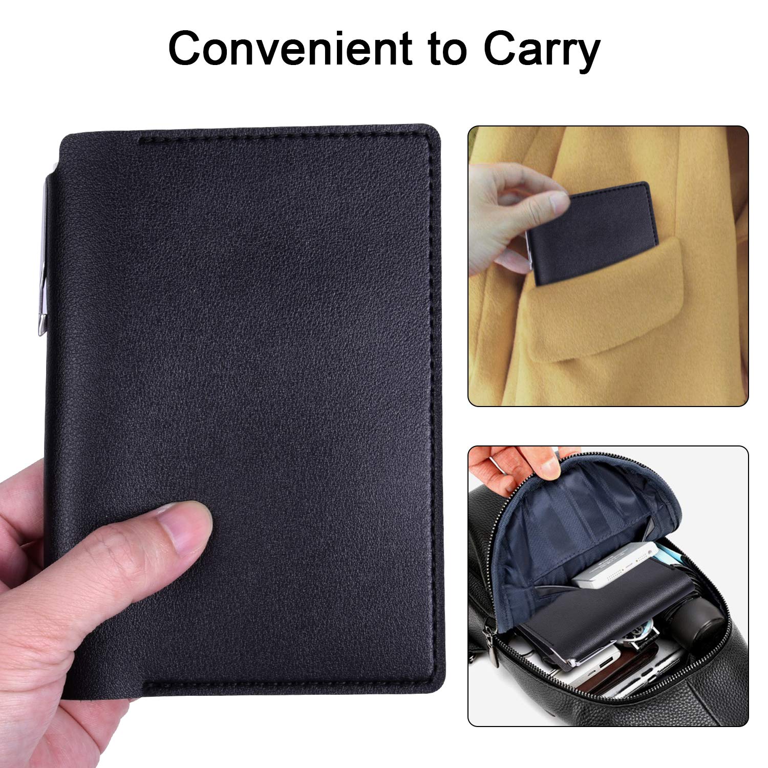 PU Leather Journal Cover 2 Pack for 3.5" x 5.5" Notebooks - Blue-CentralDepot247