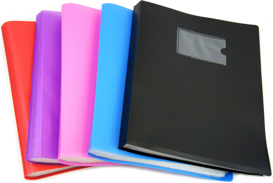 Random Colour A4 Flexi Display Portfolio Book Folder with 104 Pockets