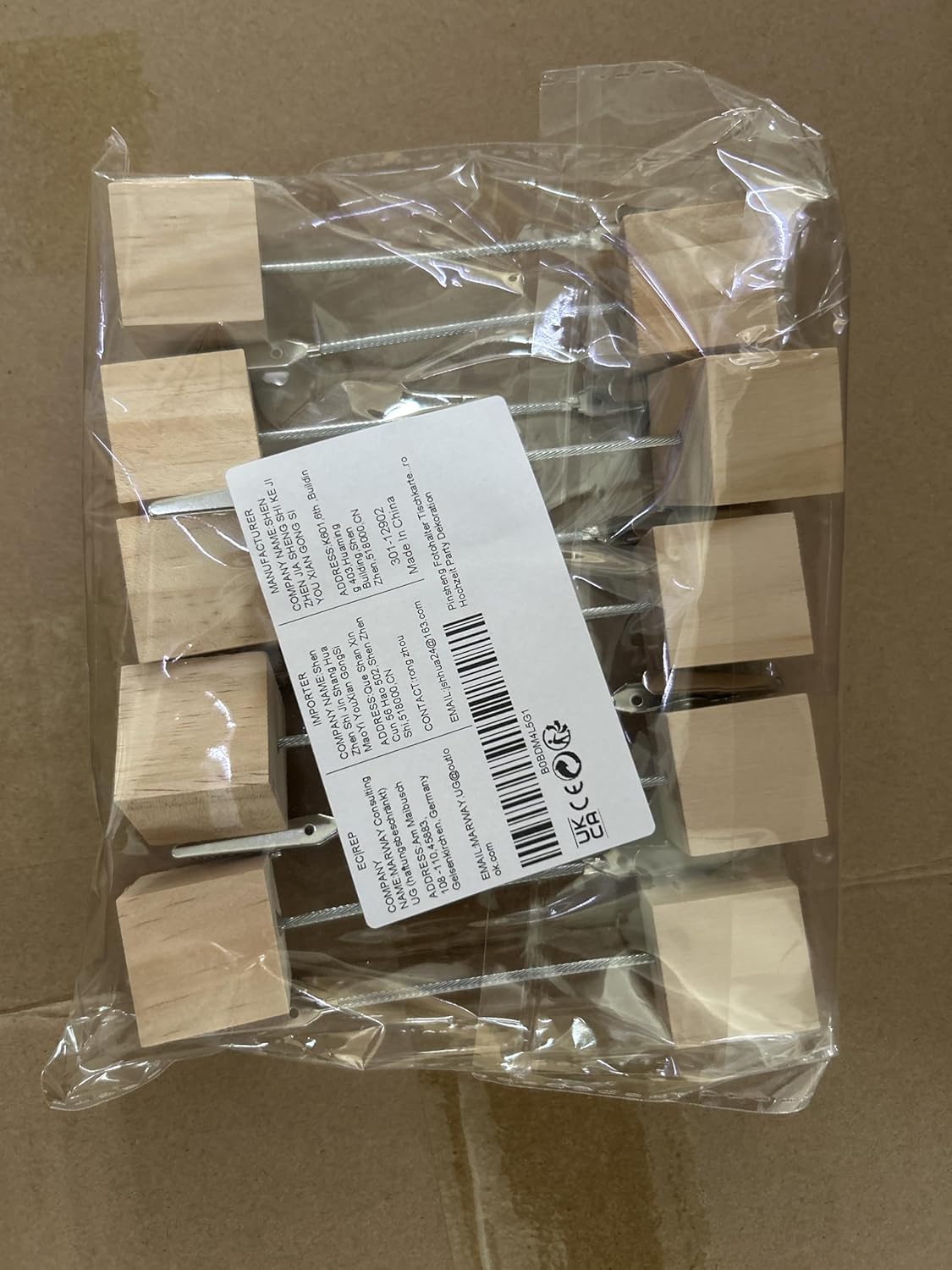 10 Pack Wooden Base Photo Clip Holders for Cards & Memo-CentralDepot247