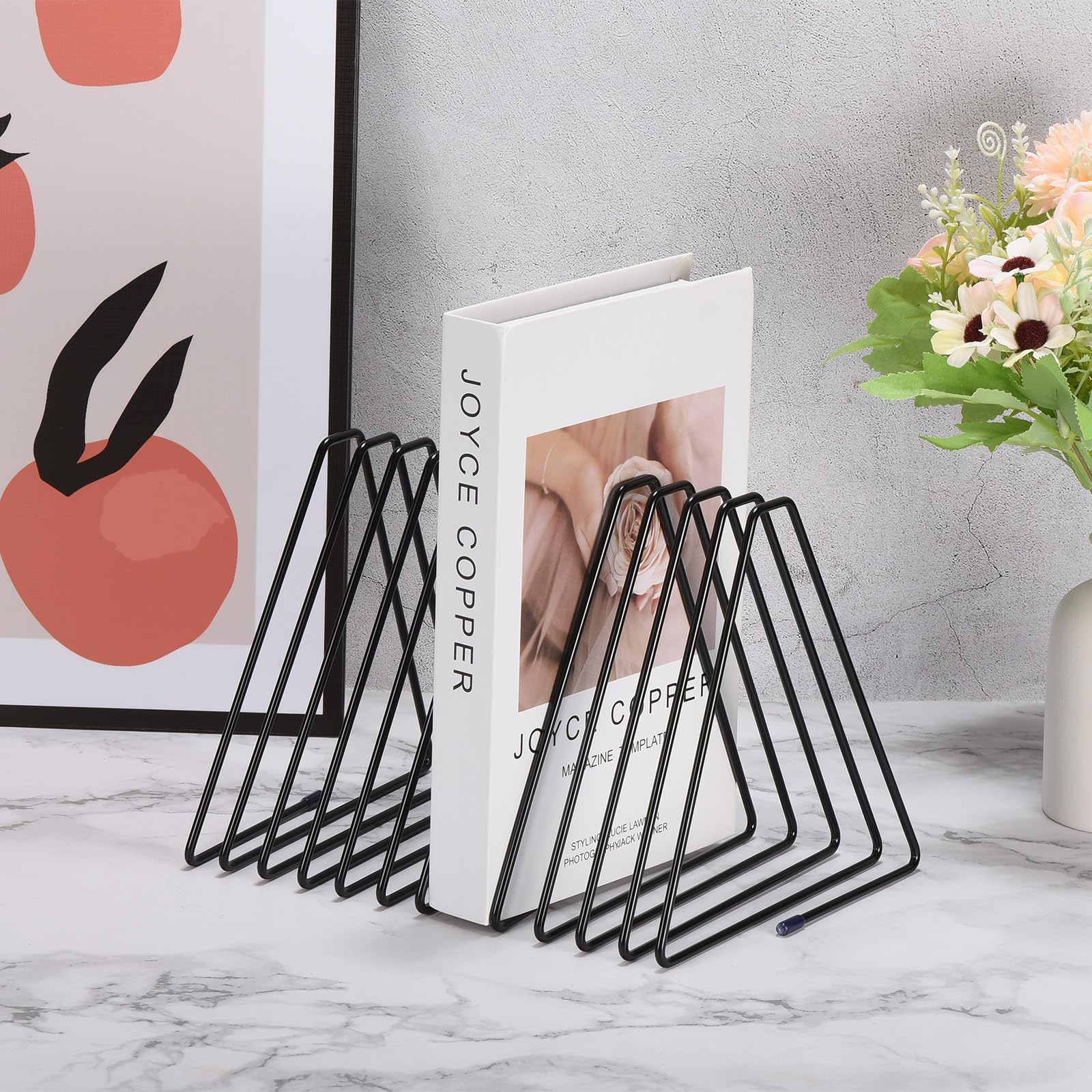 Triangle Desktop Holder Rack – 11 Slot Organizer for Records & Books-CentralDepot247