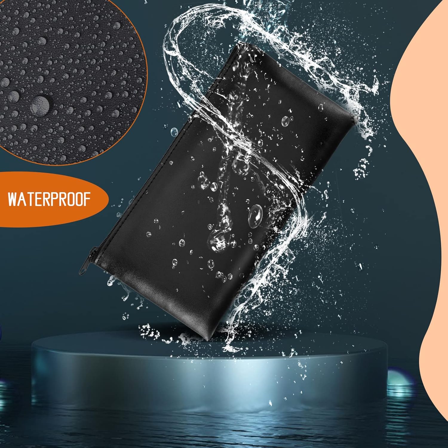 2Pcs Coin Purse with Zipper, Waterproof Money Pouch for Men & Women