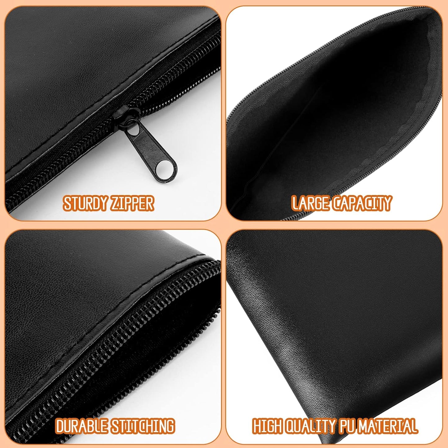2Pcs Coin Purse with Zipper, Waterproof Money Pouch for Men & Women