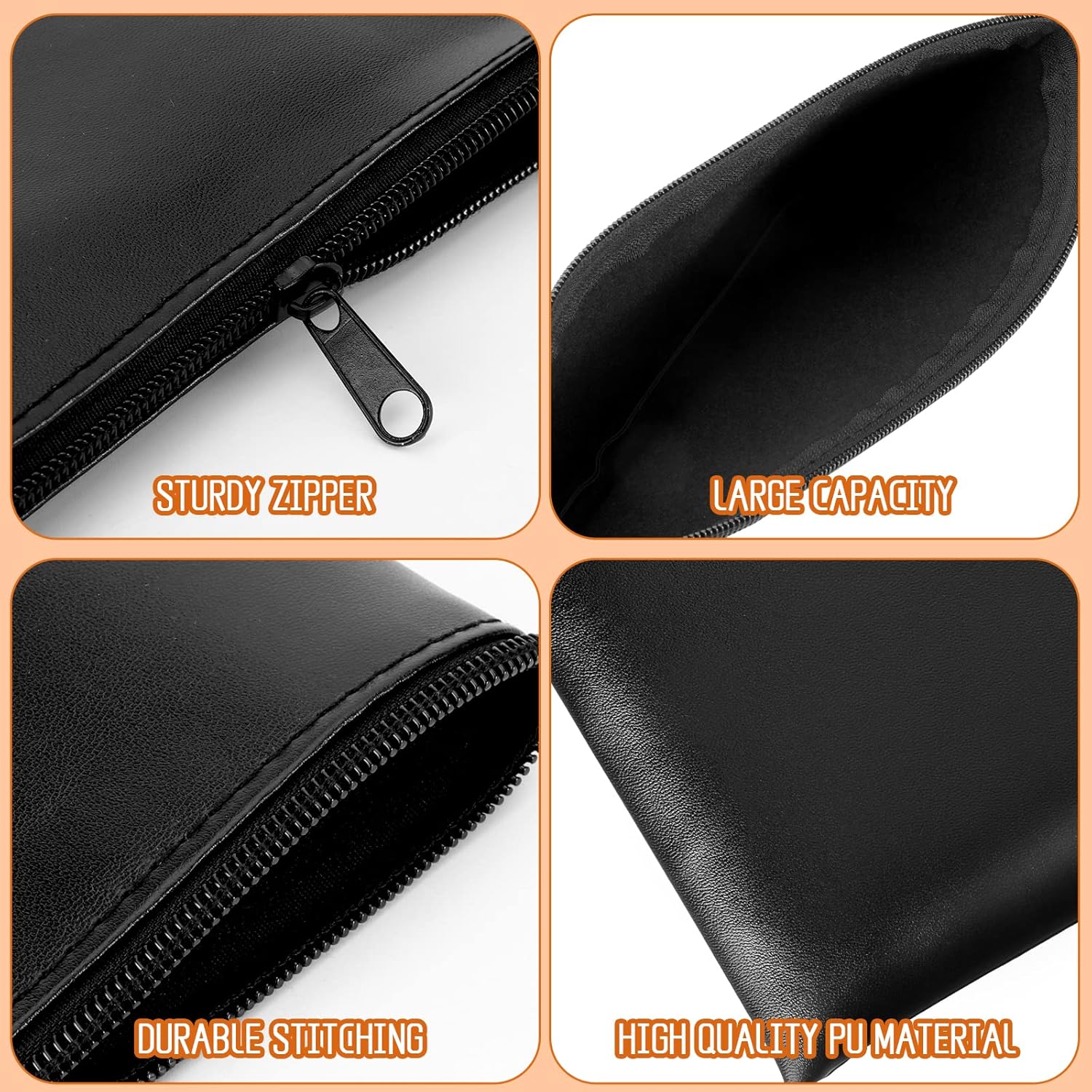 2Pcs Coin Purse with Zipper, Waterproof Money Pouch for Men & Women