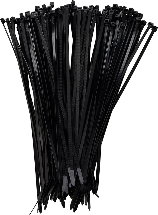 Virgin Nylon 6 Black Cable Ties (Pack of 100) - 300mm x 4.8mm-CentralDepot247