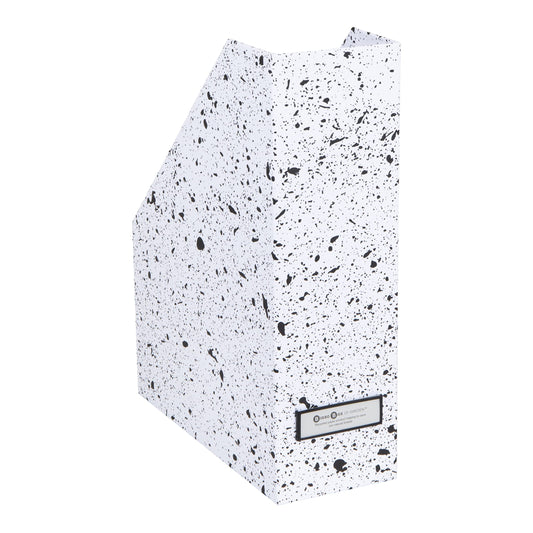 Standing Magazine Storage Box with Label - Document Holder - Black Speckled
