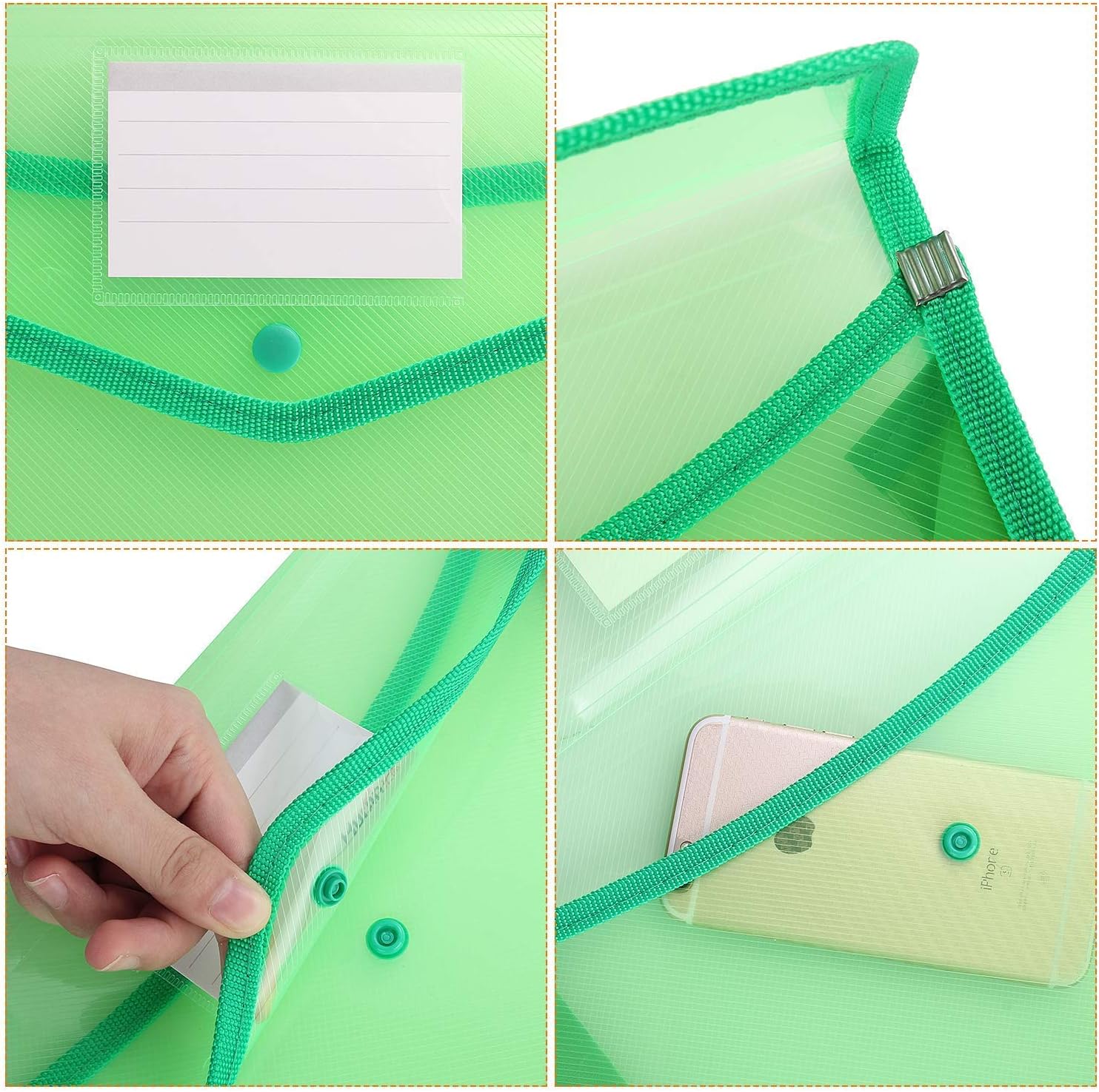 STARVAST 5 Pack A4 Plastic Wallets with Popper - Assorted Colors