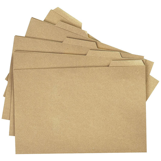 Q-Connect Kraft Tabbed Folder 170gsm 356x240mm Buff, Pack of 100