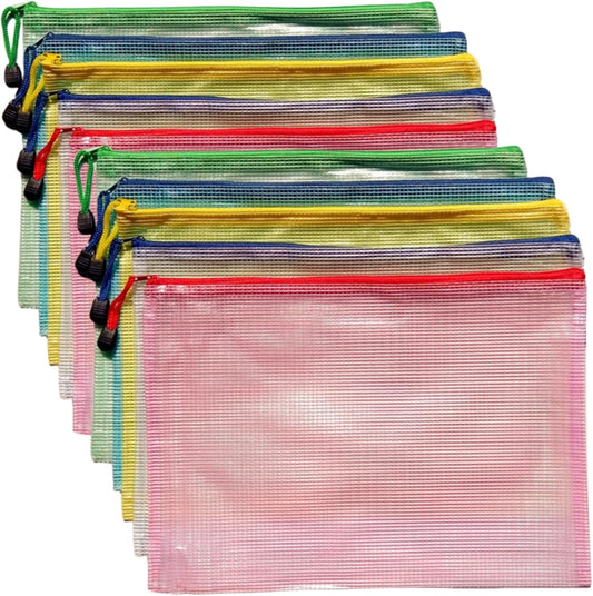 ZHIYE A5 Plastic Wallets - 10 pcs Zip-Lock Document Folders
