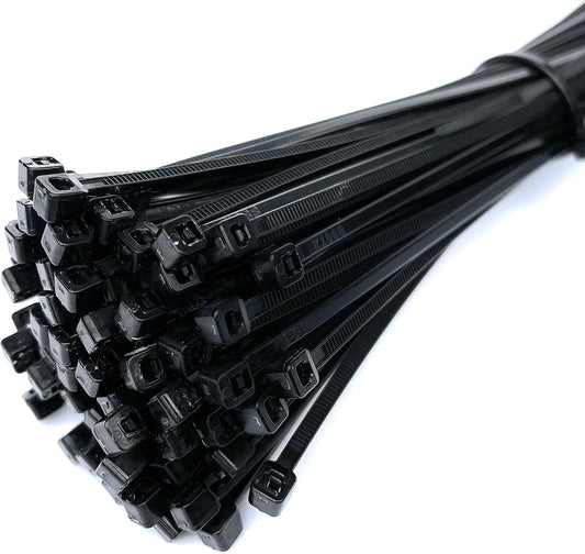 100 Pack Black Nylon Cable Ties - 300mm x 4.8mm Zip Ties-CentralDepot247