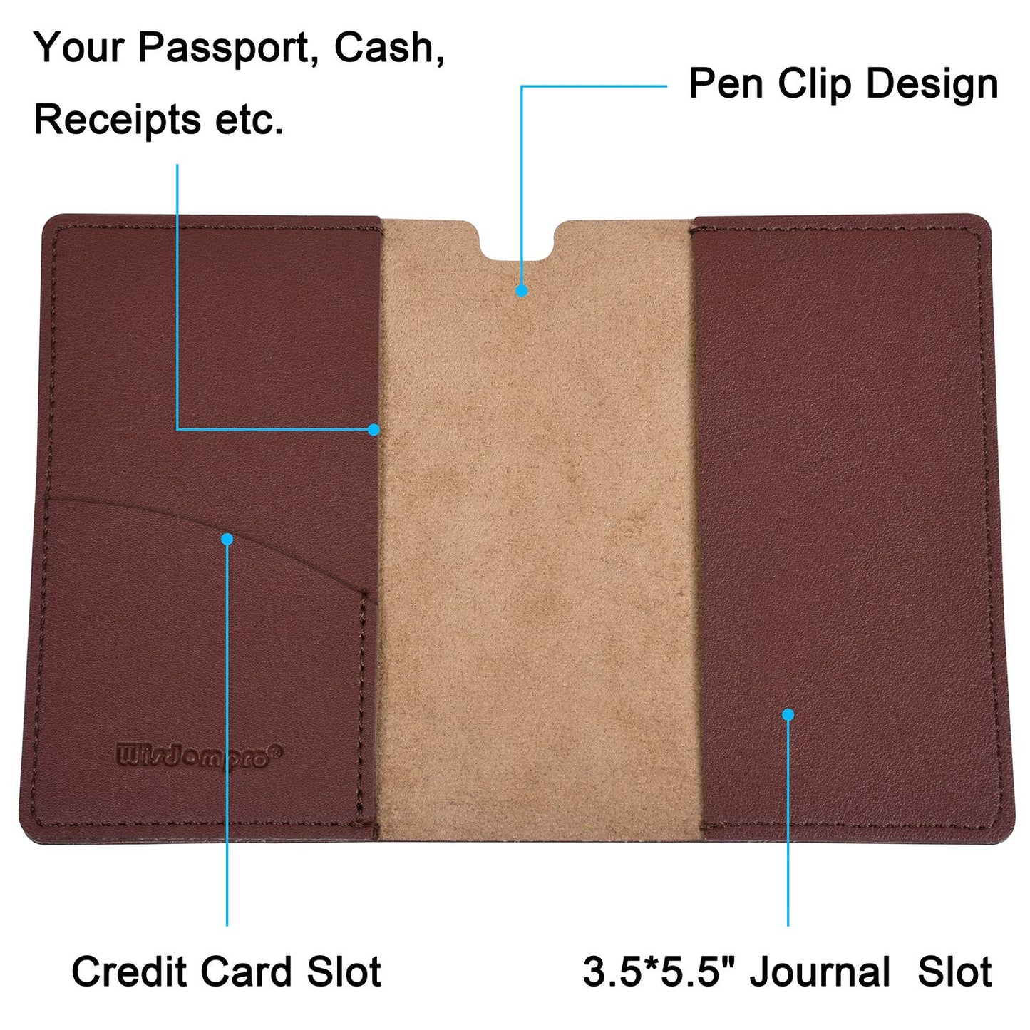 PU Leather Journal Cover 2 Pack for 3.5" x 5.5" Notebooks - Blue-CentralDepot247
