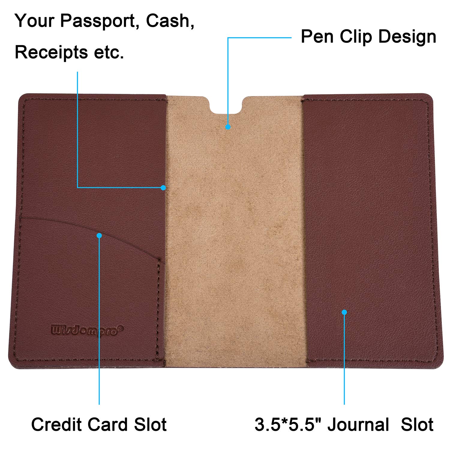 PU Leather Journal Cover 2 Pack for 3.5" x 5.5" Notebooks - Blue-CentralDepot247