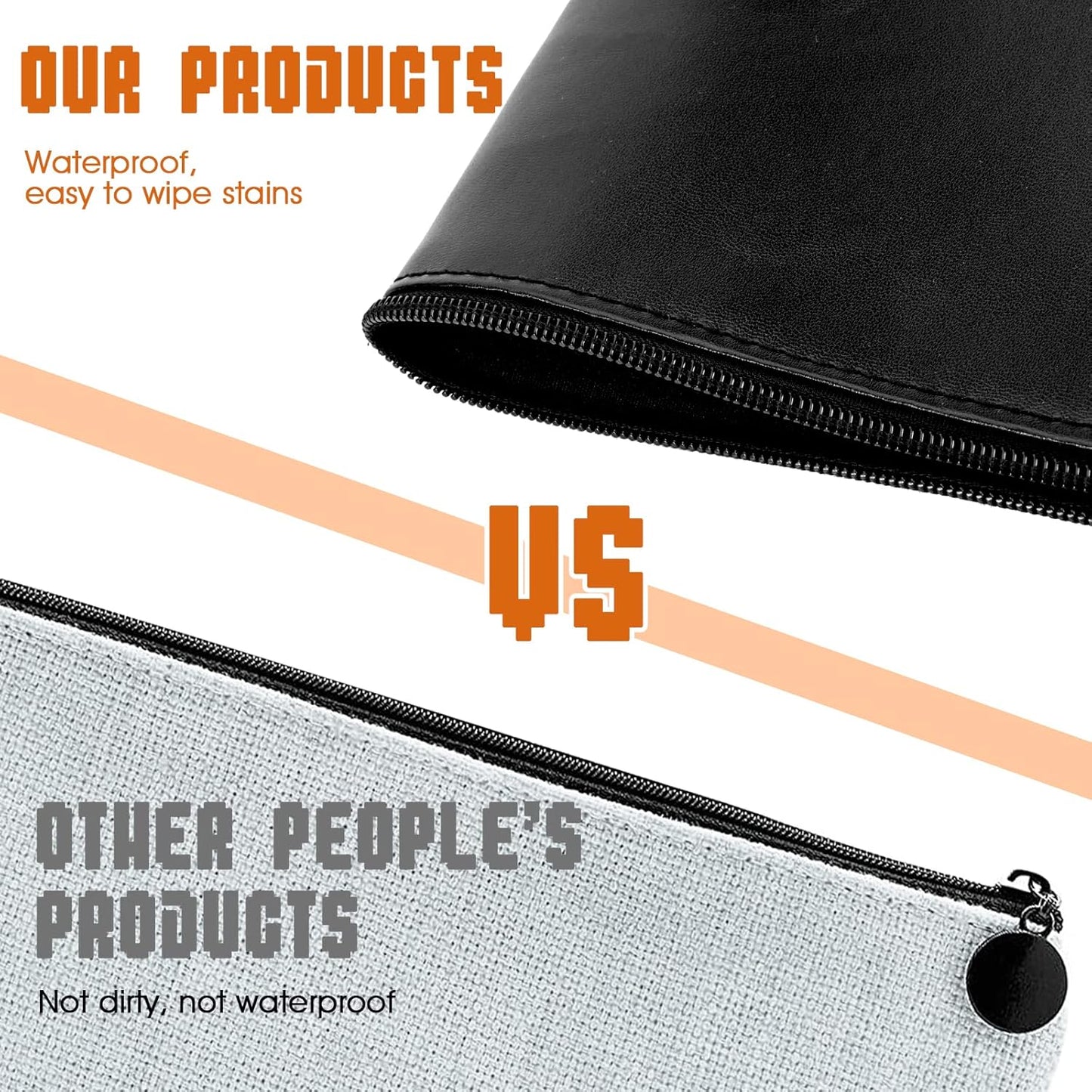 2Pcs Coin Purse with Zipper, Waterproof Money Pouch for Men & Women