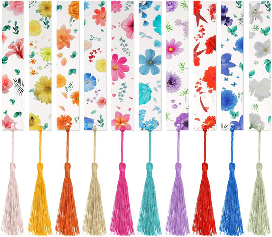 Pressed Flower Bookmarks - 10 Pcs Resin Floral Reading Markers