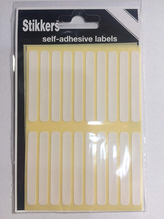 White Sticky Self Adhesive Labels 6mm x 50mm - 140 Pack